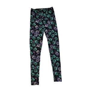 Aritzia Sunday Best Purple Teal Morning Glories Leggings Size‎ Xtra Small XS
